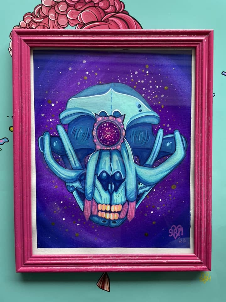 ORIGINAL Framed 5x7 watercolor- "Perspective"