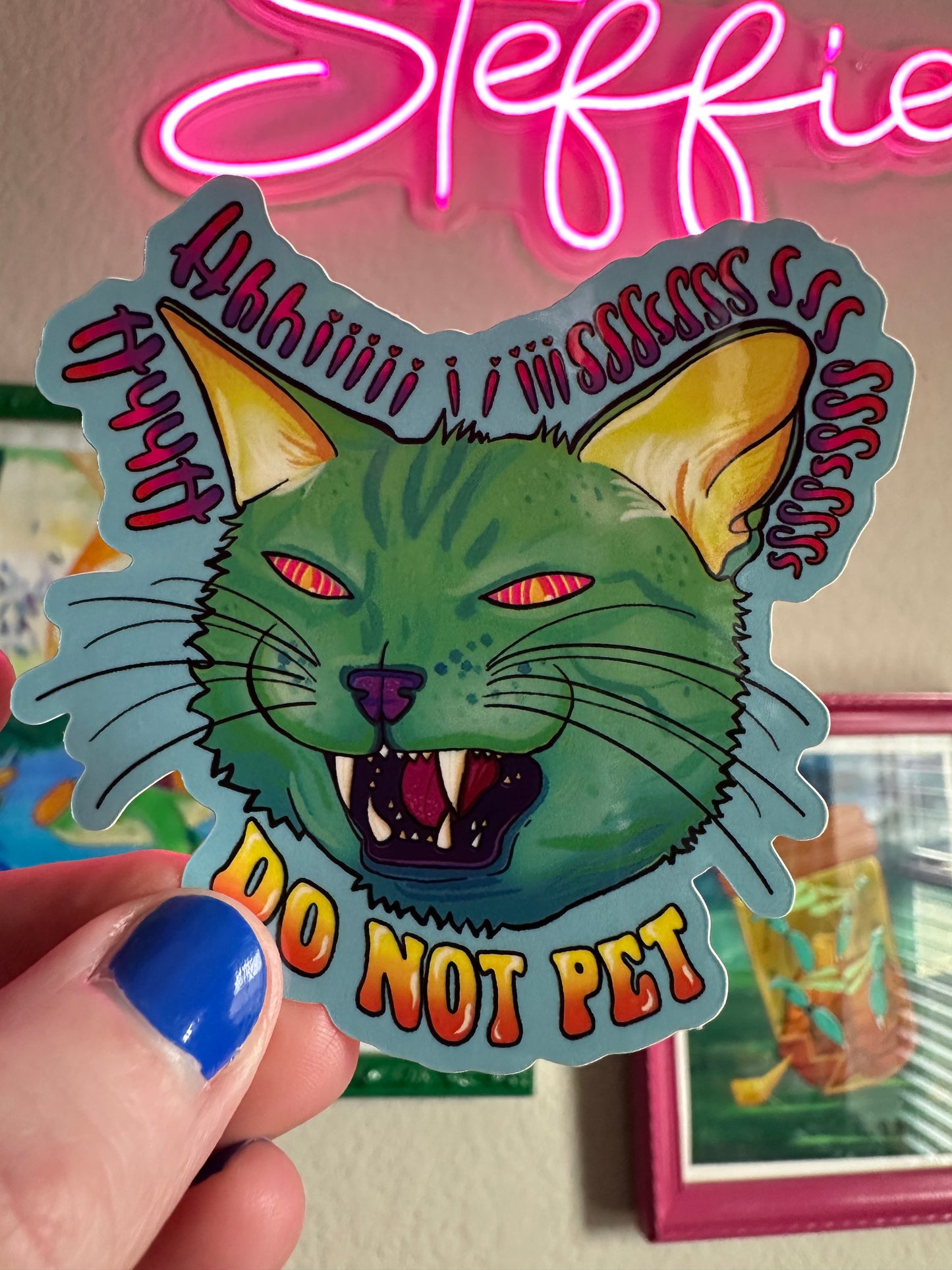 Therapy Cat "DO NOT PET!!!" Vinyl Sticker