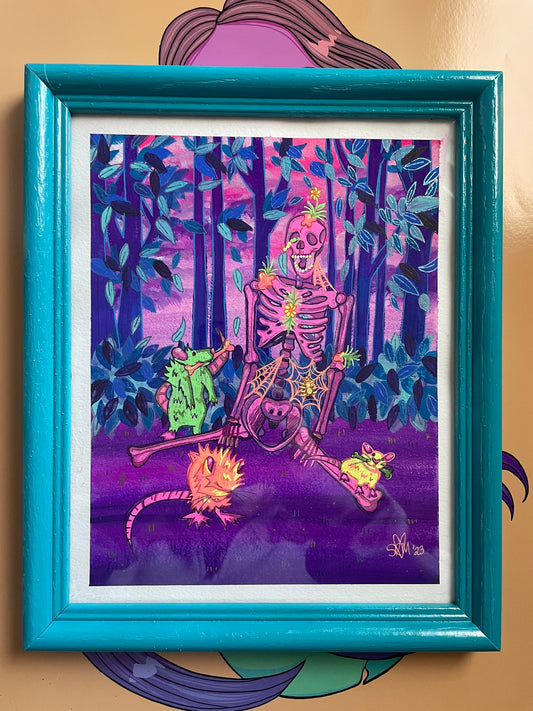 ORIGINAL Framed 5x7 watercolor- "Right where you left me"