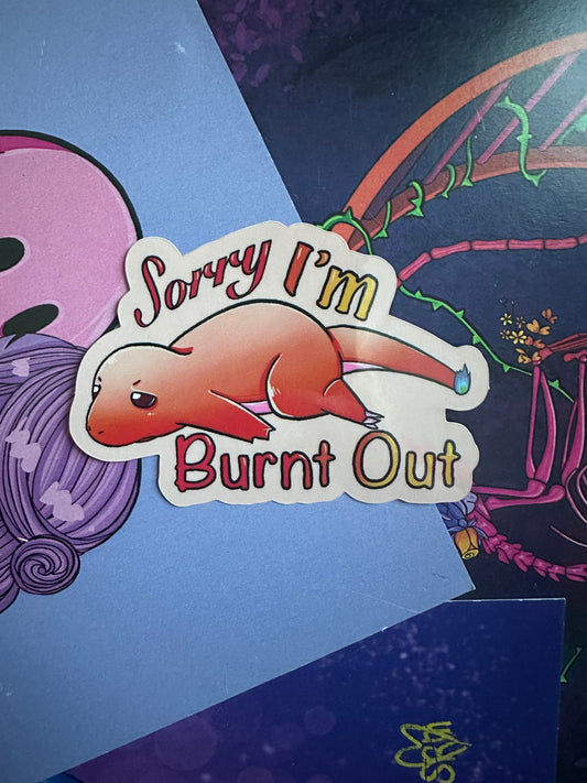 Charmander "Sorry, I'm burnt out" Pokemon Vinyl Sticker