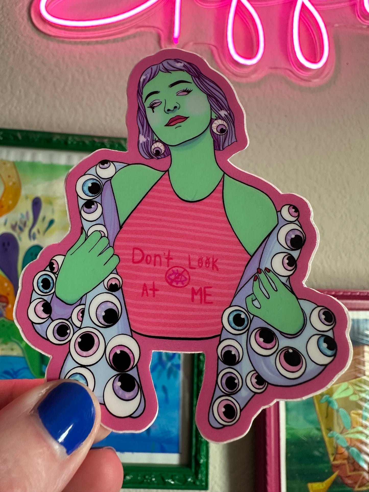Social Anxiety "Don't look at me" Vinyl Sticker