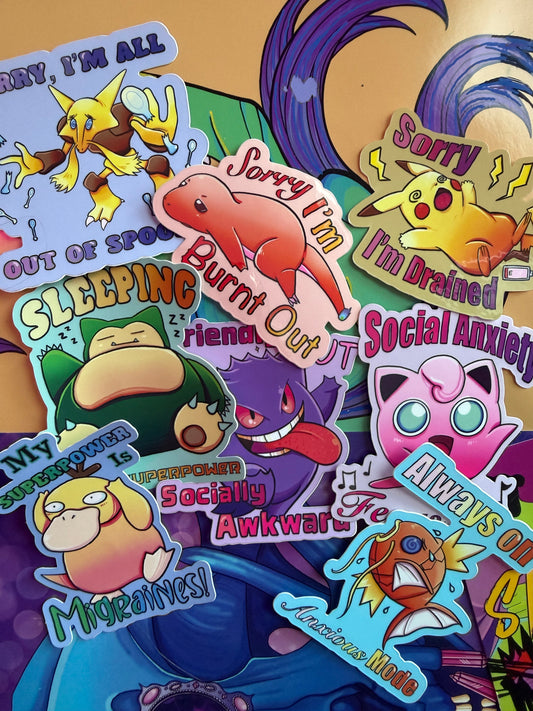ALL Pokemon vinyl sticker (8 vinyl stickers)